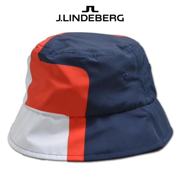 J.リンドバーグ ハット帽子 メンズ 白 紺 赤 073-58314-98