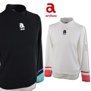 サイズ：46 ARCHIVIO アルチビオ A429010 2024年 長袖ハイネックTシャツ ボーダー ホワイト系 [240101345742] ゴルフウェア メンズ ストスト 新品】ARCHIVIO アルチビオ A429010 2024年 長袖ハイネックT