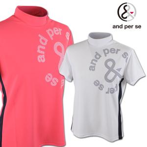 サイズ：LL AND PER SE アンパスィ 2024年 ハイネック 長袖Tシャツ  イエロー系 [240101415853] ゴルフウェア レディース ストスト AND PER SE アンパスィ 2024年モデル ハイネック 長袖Tシャツ