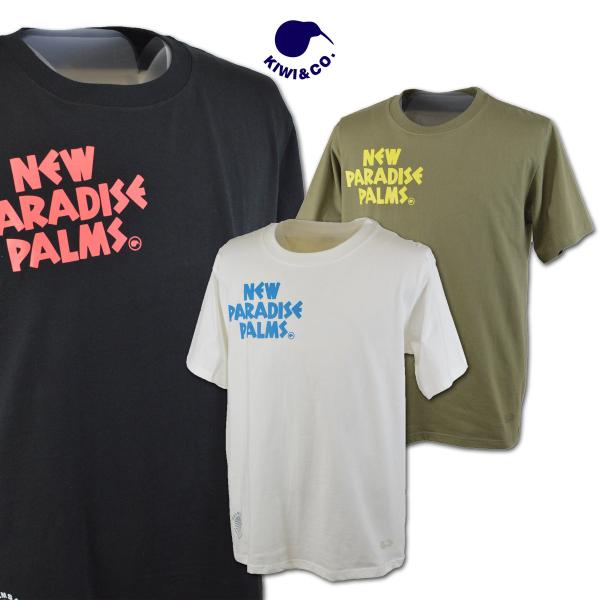 キウイ 半袖Tシャツ メンズ 春夏用 白 黒 カーキ M L LL kiwi6lc02m213