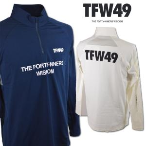 サイズ：M TFW49 ティーエフダブリューフォーティーナイン  ハーフジップ長袖Tシャツ  ブルー系 [240101443730] ゴルフウェア レディース ストスト TFW49 ティーエフダブリューフォーティーナイン ハーフジップ