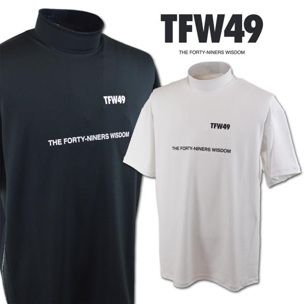 TFW49 半袖ハイネックシャツ メンズ 春夏用 白 黒 M L t102410015