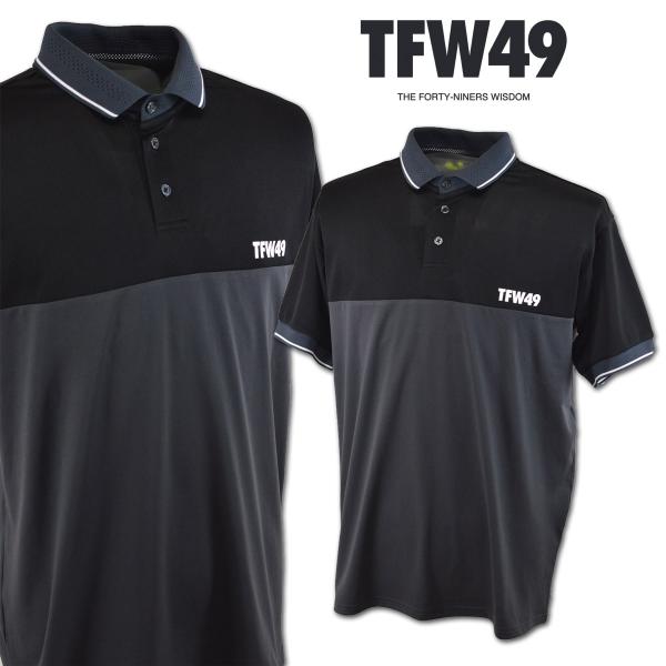 TFW49 半袖ポロシャツ メンズ 春夏用 黒 L LL t102410025-bk