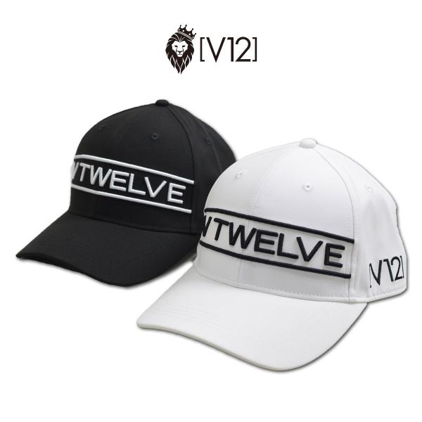 V12 キャップ帽子 メンズ 黒 白 v122320cp07