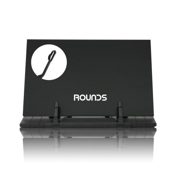 ROUNDS ブックスタンド 書見台 本立て 紙が傷つかないラバークリップ付 ブックホルダー 持ち運...