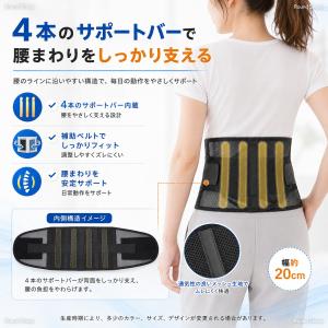 腰サポーター 腰用ベルト 通気性メッシュ 4本...の詳細画像5