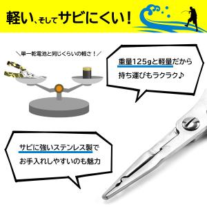 フィッシングプライヤー ケース付き 軽量 釣り...の詳細画像2