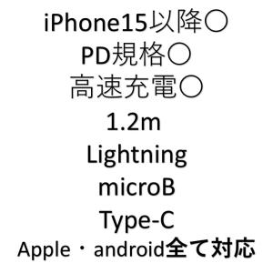 充電ケーブル 3in1 iPhone15以降対...の詳細画像3