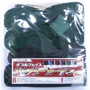 トラック用品 TRダブルフェイス サテンプリーツセンターカーテン グリーン/ブラック