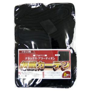 トラック用品 TR遮光プリーツ仮眠カーテン エピ柄 ブラック