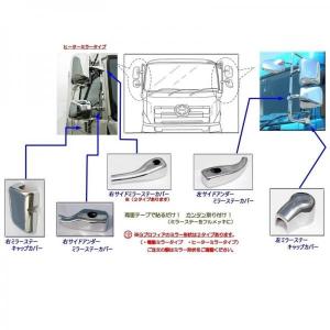 AS 日野エアループプロフィア用メッキミラーステーカバー5点セット(ヒーターミラー用) 代引不可|トラック用品｜route2yss