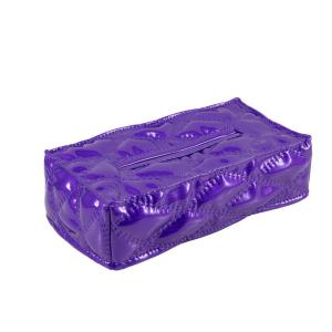 594987 モコモコティッシュケースWステッチ 角型 カーボンパープル|トラック用品