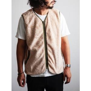 FULLCOUNT(フルカウント)〜ZIP FRONT FLEECE LINER VEST BEIGE〜｜route66amboy