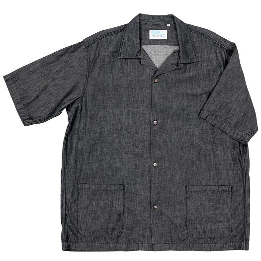 WORKERS(ワーカーズ)〜Open Collar Shirt, 6 oz Black Denim...