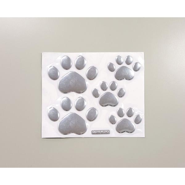 明邦 ME173 肉球エンブレムステッカー シルバー おまかせ便1　送料無料