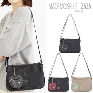 ショルダーバッグ ナイロン 斜め掛け 撥水 多収納 ショルダー ミニ 軽量 レディース リンゴチャーム MADEMOISELLE ZAZA 5135