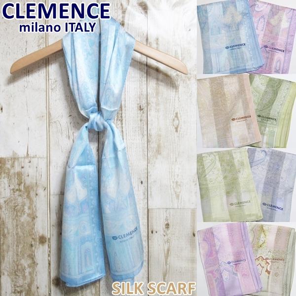 ロングスカーフ シルクスカーフ スカーフ ストール CLEMENCE クレメンス milano IT...