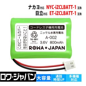 日立対応 ET-CLBATT-1 ナカヨ対応 NYC-CLBATT-1 互換 コードレス子機 ビジネスホン 用 充電池 ロワジャパン｜rowa