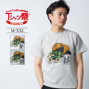 Tシャツ メンズ 半袖 ティーシャツ 花柄 ロゴ プリント トップス カットソー 大きいサイズ 2L 3L アメカジ ストリート おしゃれ ヘビーウェイト /3045/｜rowdydog