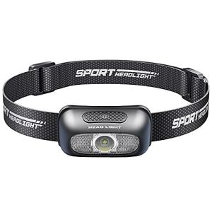 KEWISI ヘッドライト USB充電式 高輝度 LED ヘッドライト 5種点灯モード 赤＆白ライト SOS点滅 頭につけ ヘッドランプ 防水防