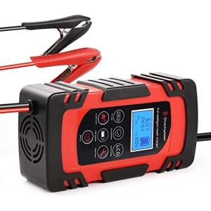 LVYUAN自動バッテリー充電器 定格8A 緊急時 全自動 スマートチャージャー 12V/24V対応 バッテリー診断機能付 AGM