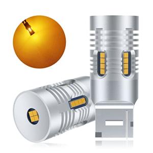 GOSMY T20 ピンチ部違い LED ウィンカー バルブ 専用 純正アンバー ハイフラ防止 抵抗内蔵 WY21W 12V21W CSP-24