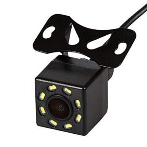 バックカメラ 防水IP68 CCD LED8灯 フロント リヤ 角型 視野角150度 正像 鏡像切替 ガイドライン有 無し機能 DC12V電源