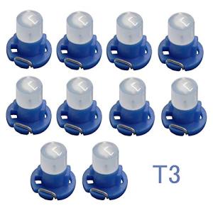 12V汎用 T3 SMD チップ 自動車LED ライト ダッシュボード メーターパネルライト 電球/ブルー