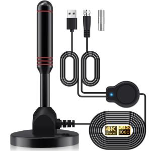 「2023年強化モデル」室内アンテナ Yirui 430KM 受信範囲 4K HDTV 360度全方位受信 アンテナ テレビアンテナ 高性能 高