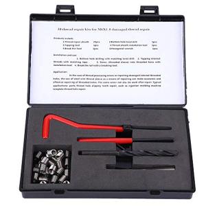 30Pcsねじ修理キット M6 x 1ステンレス鋼ツイストドリルタップレンチねじ込み挿入ツール メートル/帝国単位変換ヘリコイル修理