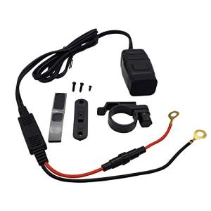 VEROCITY バイク用 USB電源ポート 防水 デュアルUSB差込 QC3.0急速充電対応 ON/OFFスイッチ LED電圧表示付
