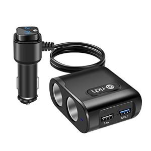 Te-Rich シガーソケット 2連 usb 車載充電器 分配器 QC3.0急速充電