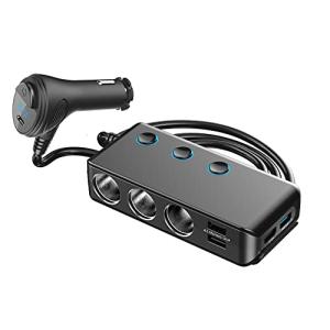 LIMITTEC シガーソケット 3連 増設カーチャージャー PD充電 QC3.0 電圧計 12V/24V車兼用 簡単ON/OFF スマートIC