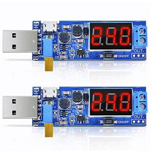 2021最新改良MdskGang 2個 USB DC-DC昇降圧コンバータ 調整可能な電圧レギュレータ