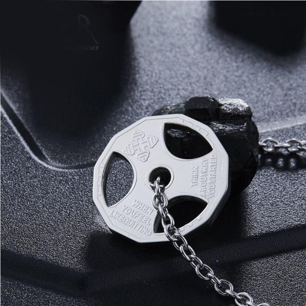 ネックレス ステンレス メンズ ペンダント ダンベル 歯車 スチームパンク タイヤ サークル ラウン...