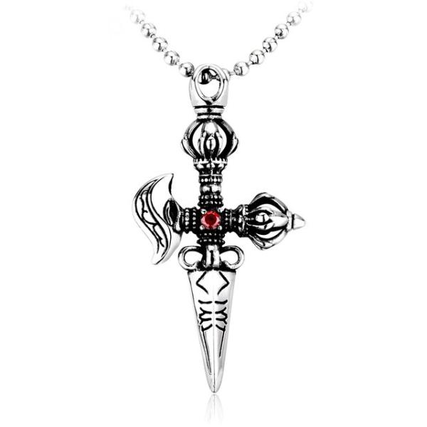 ネックレス ステンレス メンズ ペンダント キュービックジルコニア CZ クロス 十字架 カラースト...