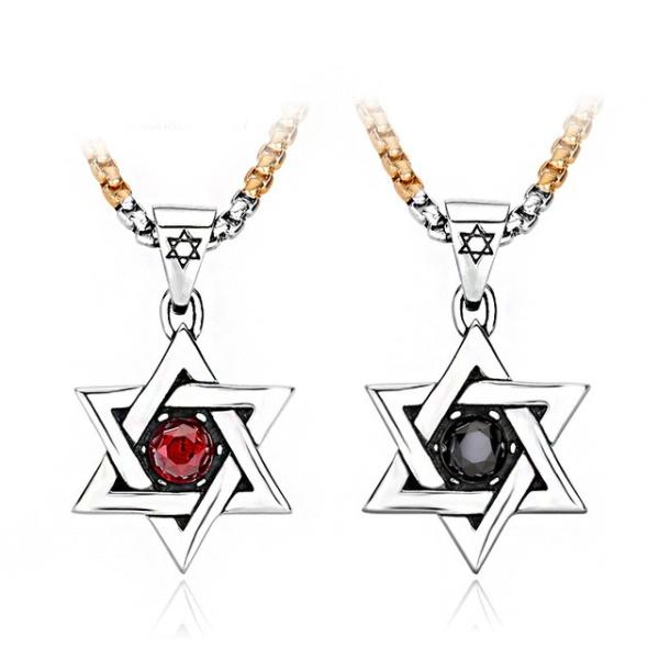 ネックレス ステンレス メンズ ペンダント 六芒星 星 スター ダビデ ヘキサグラム ヘキサゴン キ...