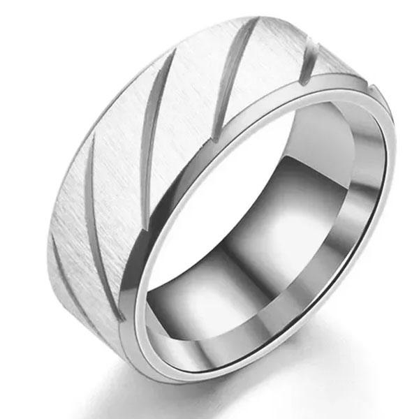 シンプルラインリング 斜線 シンプルなシルバーリング 幾何学 ステンレス 高品質316Lサージカルス...