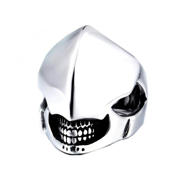 エイリアンシルバーリング 宇宙人 頭 ステンレス ロック エイリアンの頭型のリング 高品質316Lサ...