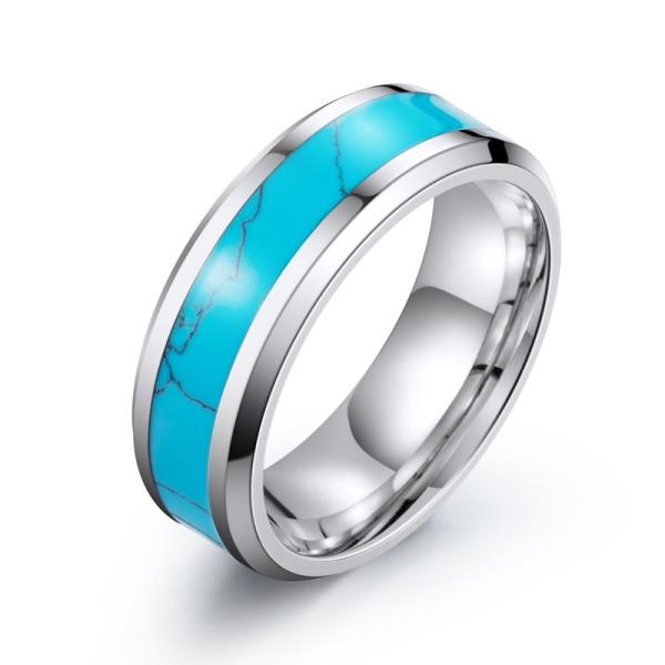 リング 指輪 メンズ ステンレス ターコイズ ライン ステンレスリング ペア 個性的 ストーン イン...