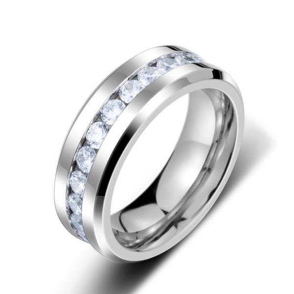 リング 指輪 メンズ ステンレス ストーン ライン サージカルステンレス シルバー ストーン ユニセ...