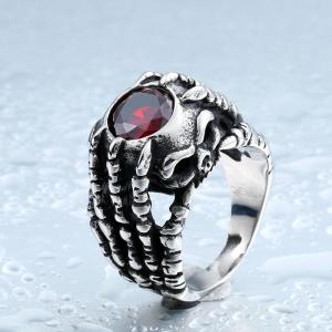 （R品）赤いストーンのリング（101）サイズ15〜16 ドラゴンネイルレッドストーンリング 赤い石がポイントの爪リング