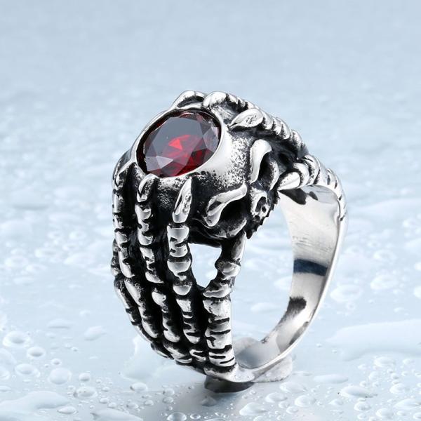 リング 指輪 メンズ ステンレス スカル キュービックジルコニア CZ ハンド サージカルステンレス...