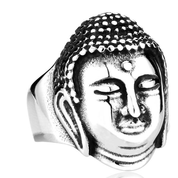リング 指輪 メンズ ステンレス 仏 仏教 神様 ブッダ ブッタ サージカルステンレス 仏様 シルバ...