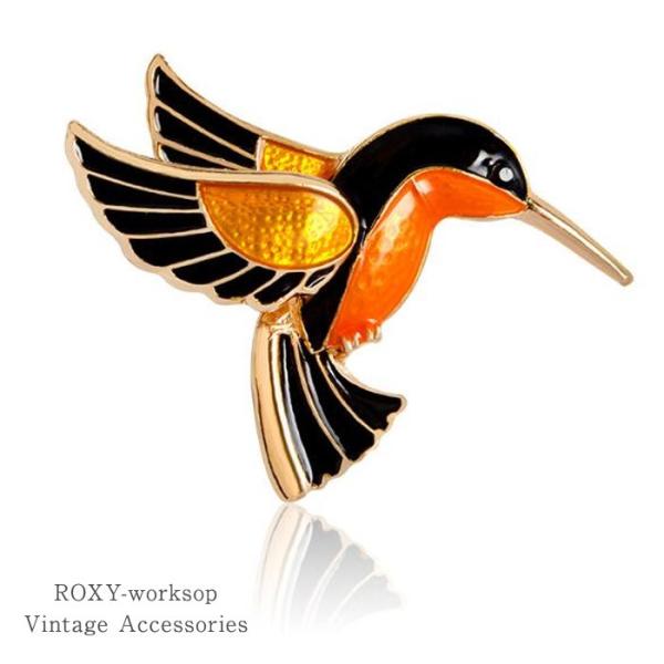 ハチドリ ブローチ 鳥 野鳥 インコ オウム ギフト プレゼント ガーリー 可愛い スチームパンク ...