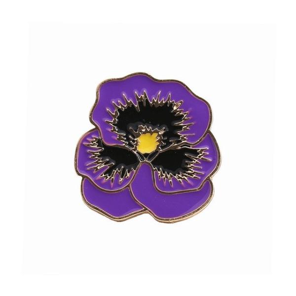 パンジー ブローチ ピンズ 花 ギフト 紫 バイオレット パープル フラワー プレゼント ガーリー ...