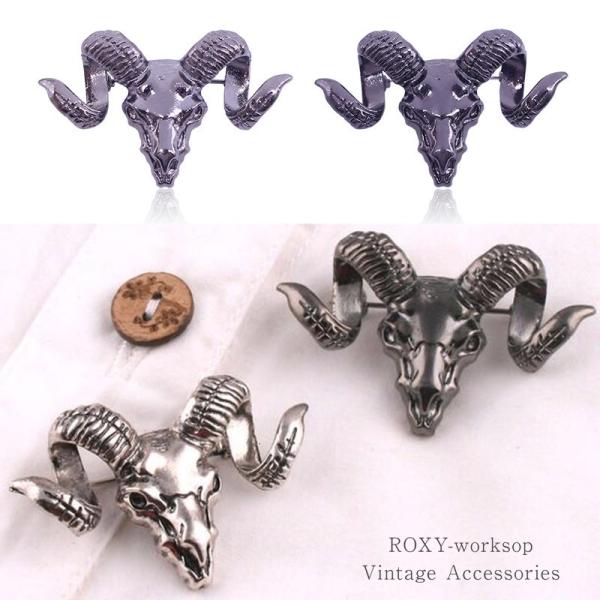 ブローチ ヤギ 山羊 悪魔 ゴスロリ パンク ロック デビル サタン ピンズ プレゼント スチームパ...