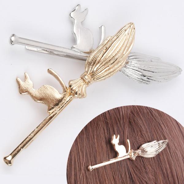 ネコ ヘアピン ねこ 猫 ヘアピン ヘアアクセサリー ヘアアクセ ハロウィン スチームパンク ガーリ...