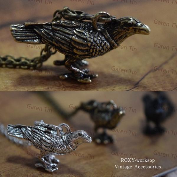 ネックレス ペンダント カラス フィギュア 烏 鳥 ゴスロリ V系 パンク ロック 鴉 クロウ かっ...