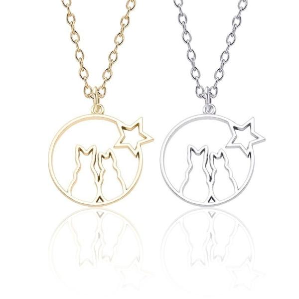 ネコ 猫 ねこ ネックレス ペンダント チョーカー シンプル レディース 可愛い シルエット ペア ...